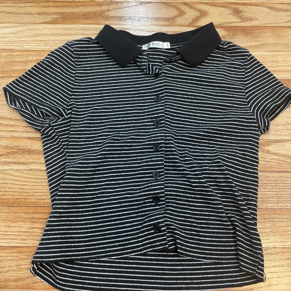 Striped Collared Baby Tee